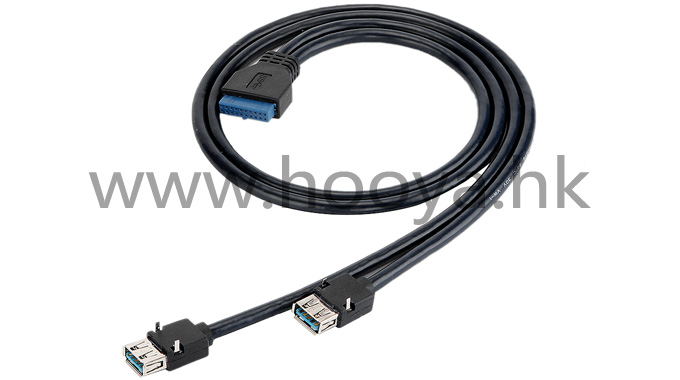 USB-303(20P)-2AF-黑色鱼叉角0.7米