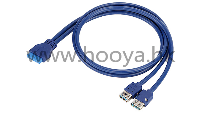USB-303(20P)-2AF-蓝色鱼叉角0.7米
